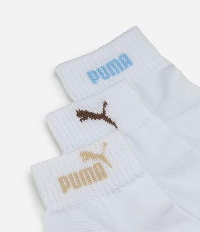 Kit 03 Medias Caña Corta Deportiva en Algodón con Logo Puma 4