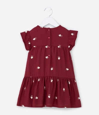 Vestido Infantil con Volados y Estampa de Corazones - Talle 1 a 6 años 2