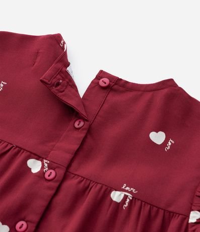 Vestido Infantil con Volados y Estampa de Corazones - Talle 1 a 6 años 3