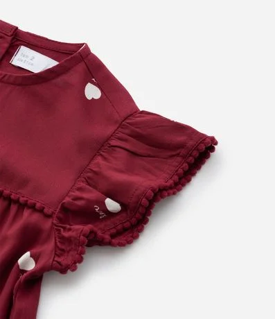 Vestido Infantil con Volados y Estampa de Corazones - Talle 1 a 6 años 6
