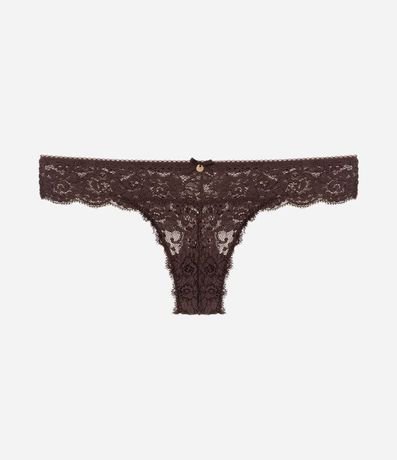 Bombacha Bikini Hilo en Encaje Floral con Moña en la Cintura 1