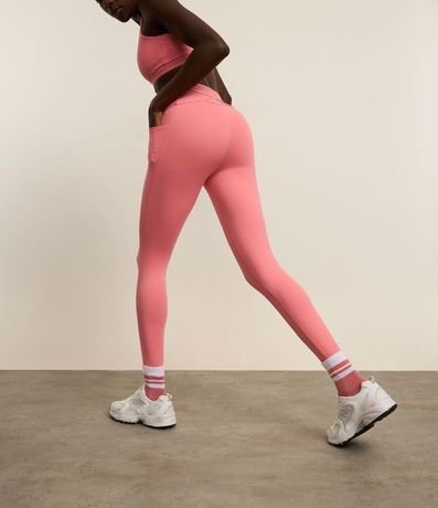 Pantalón Legging Deportiva en Microfibra Pesada con Tiras Elásticas Cruzadas 4