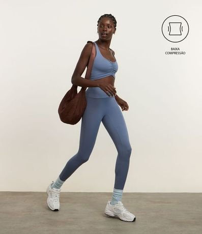 Pantalón Legging Deportiva sin Costura no Gancho y con Fruncido Delantero