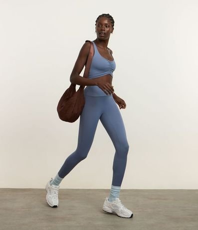 Pantalón Legging Deportiva sin Costura no Gancho y con Fruncido Delantero