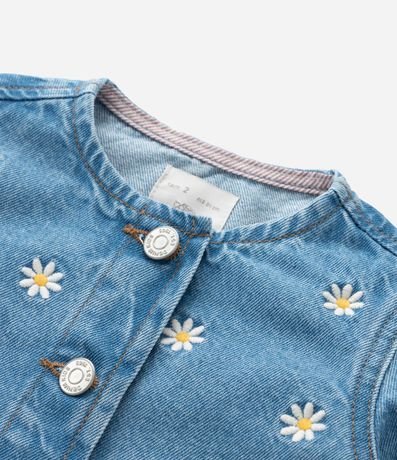 Campera Infantil en Jeans con Bordado de Flores - Talle 1 a 6 años 5
