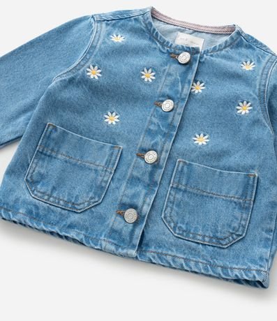 Campera Infantil en Jeans con Bordado de Flores - Talle 1 a 6 años 6