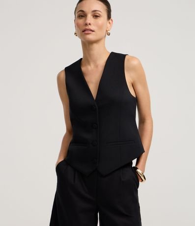 Chaleco de Sastrería con Escote V y Cuatro Botones