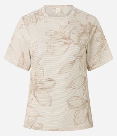 Blusa con Estampa Floral y Rayas de Hilo Metalizado 5