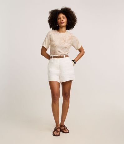 Blusa con Estampa Floral y Rayas de Hilo Metalizado 2