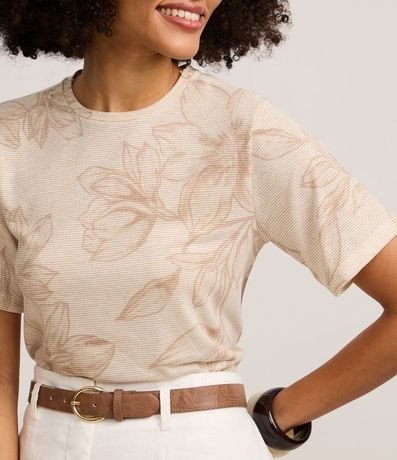 Blusa con Estampa Floral y Rayas de Hilo Metalizado 4