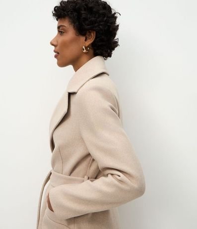 Saco Alargado en Polivelour con Cinturón de Tejido 3