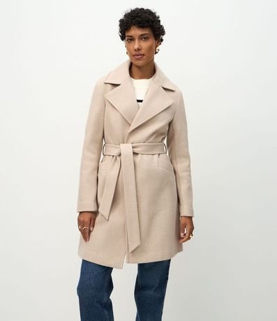 Saco Alargado en Polivelour con Cinturón de Tejido 5