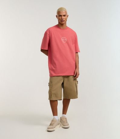 Remera Relaxed en Malla con Estampa Lettering EXPLR 2