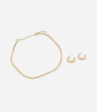 Conjunto de Collar y Caravana Aro Forma Organica 2