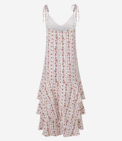 Vestido Evasê Midi en Viscolino con Estampa Floral Liberty 6