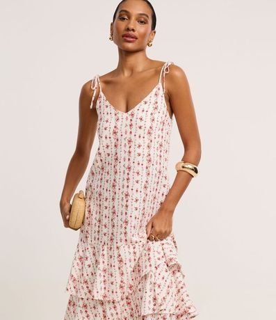 Vestido Evasê Midi en Viscolino con Estampa Floral Liberty 2