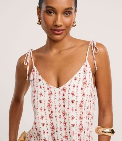 Vestido Evasê Midi en Viscolino con Estampa Floral Liberty 3