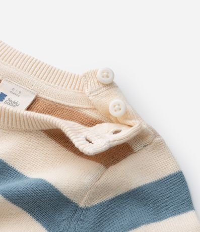 Buzo en Punto Infantil con Estampado Rayada - Tam  0 A 18 meses 5