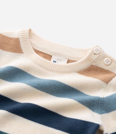 Buzo en Punto Infantil con Estampado Rayada - Tam  0 A 18 meses 6