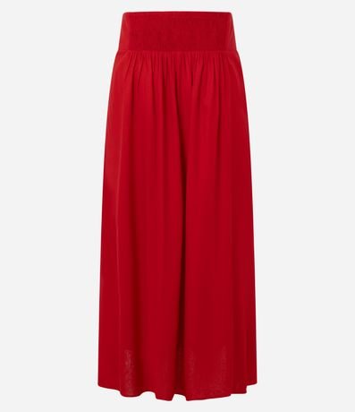 Pollera Evasê Larga en Viscolino con Lastex en la Cintura 6