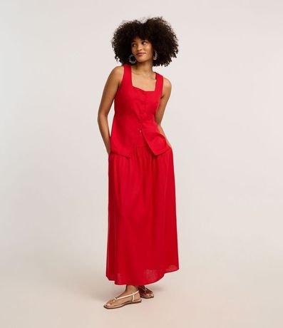 Pollera Evasê Larga en Viscolino con Lastex en la Cintura