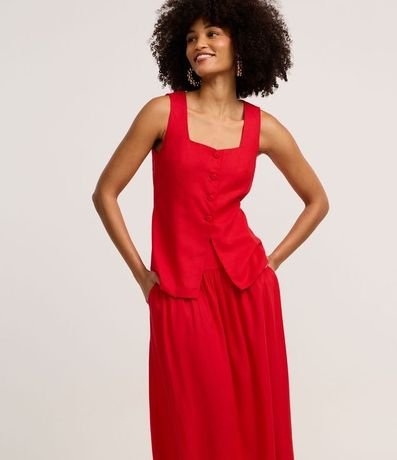 Pollera Evasê Larga en Viscolino con Lastex en la Cintura 2