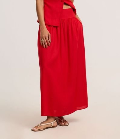Pollera Evasê Larga en Viscolino con Lastex en la Cintura 3