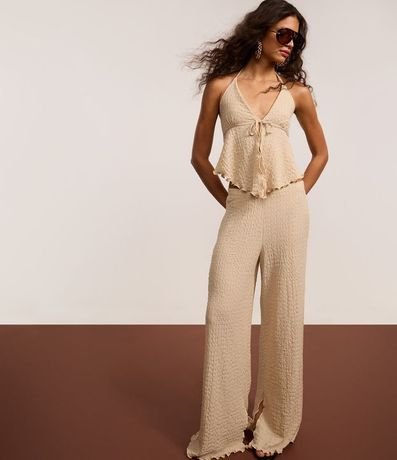 Pantalón Texturizada con Cintura Elástica 7