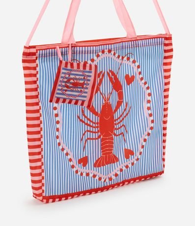 Bolsa Plegable con Estampa Rayada y Trancadero