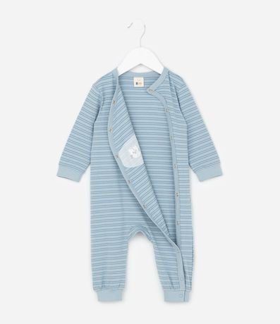 Mono Infantil en Suedine con Estampa de Gatos y Listrado - Talle 0 a 18 meses 2