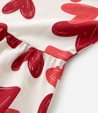 Vestido Infantil en Algodón con Estampa de Corazones - Talle 5 a 14 años 4