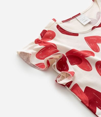 Vestido Infantil en Algodón con Estampa de Corazones - Talle 5 a 14 años 5