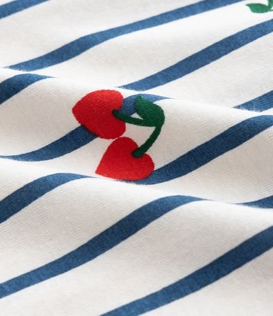 Vestido con Estampa Rayada con Cerezas - Talle 5 a 14 años 3