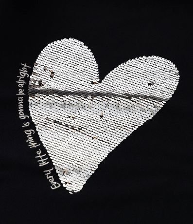 Remera en Algodón con Estampa de Corazón en Lentejuela Curve & Plus Size 4