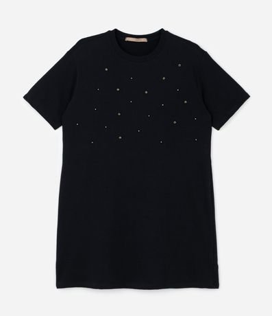 Vestido Corto en Algodón con Brillitos Aplicados Curve & Plus Size 5