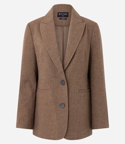 Blazer Regular en Polivelour con Textura Espina de Pez 5
