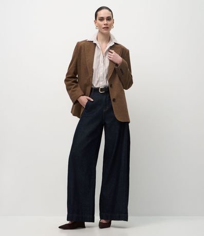 Blazer Regular en Polivelour con Textura Espina de Pez 2