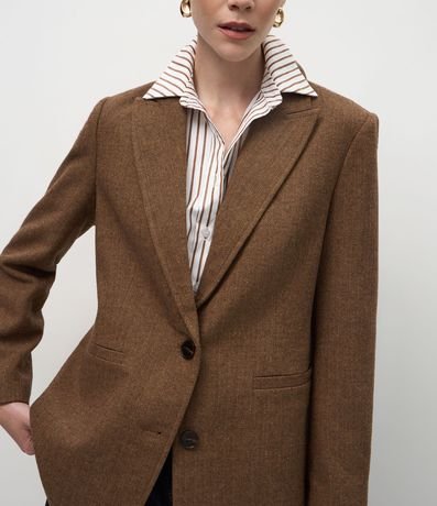 Blazer Regular en Polivelour con Textura Espina de Pez 4