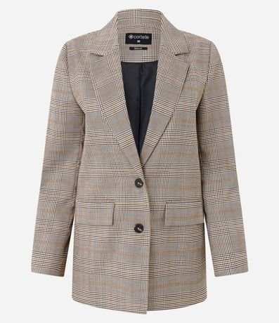 Blazer Oversized de Sastrería con Estampa de Cuadros 6