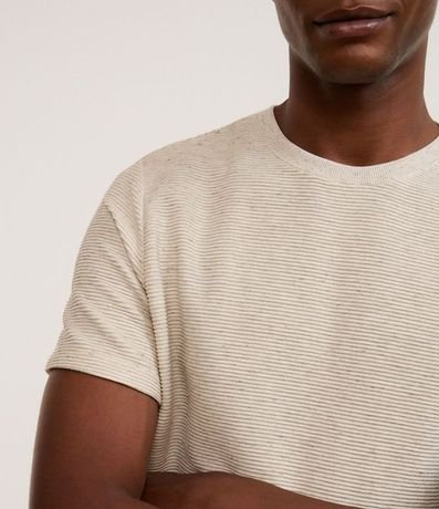 Remera Regular en Algodón con Textura Horizontal 3