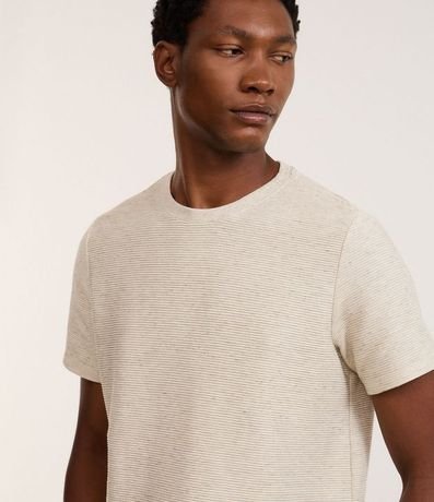 Remera Regular en Algodón con Textura Horizontal 4