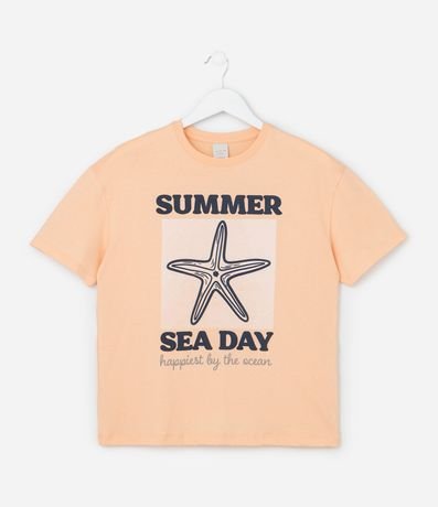 Remera Infantil Over con Estampa de Estrella del Mar - Talle 5 a 14 años