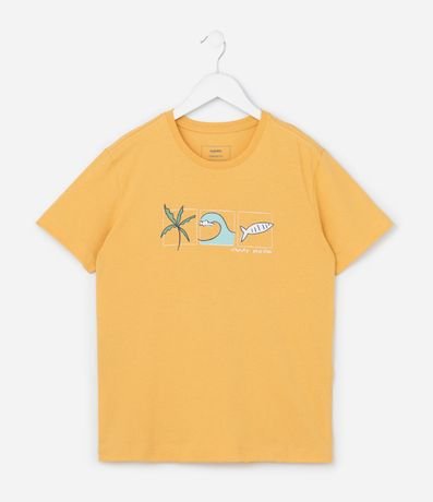 Remera Infantil con Estampa Playa - Talle 5 a 14 años
