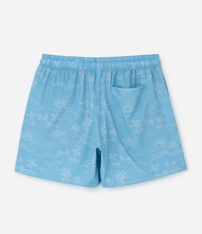 Bermuda de Baño en Microfibra Ligera con Estampado de Ícones Playero 2