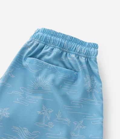 Bermuda de Baño en Microfibra Ligera con Estampado de Ícones Playero 4