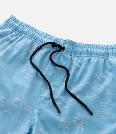 Bermuda de Baño en Microfibra Ligera con Estampado de Ícones Playero 5