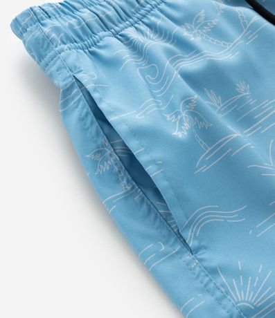 Bermuda de Baño en Microfibra Ligera con Estampado de Ícones Playero 6