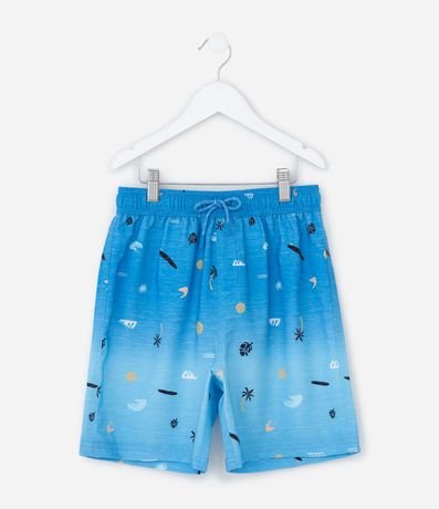 Bermuda Infantil de Baño con Estampa de Mini Ícones y Degradé - Talle 5 a 14 años 2