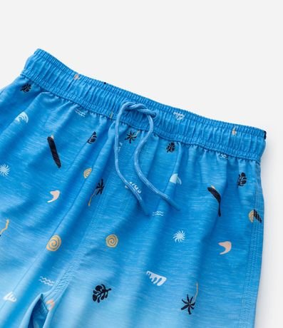 Bermuda Infantil de Baño con Estampa de Mini Ícones y Degradé - Talle 5 a 14 años 7