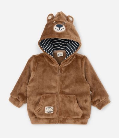 Saco Infantil con Capucha de Oso y Orejas Interactivas – Talle RN a 18 Meses